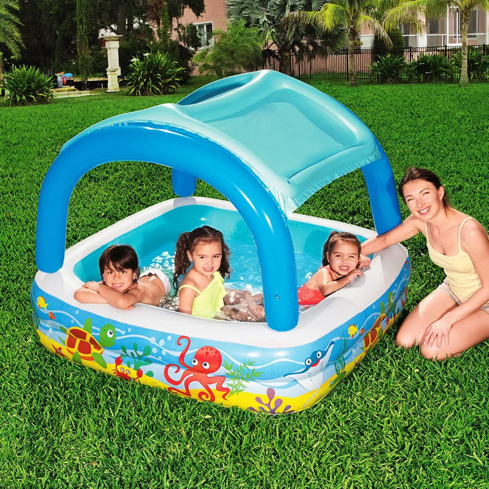 140x140x114cm Inflatable Kids Pool w/ Sunshade - Bestway