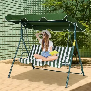 3 Seater Garden Porch Swing Chair - Green