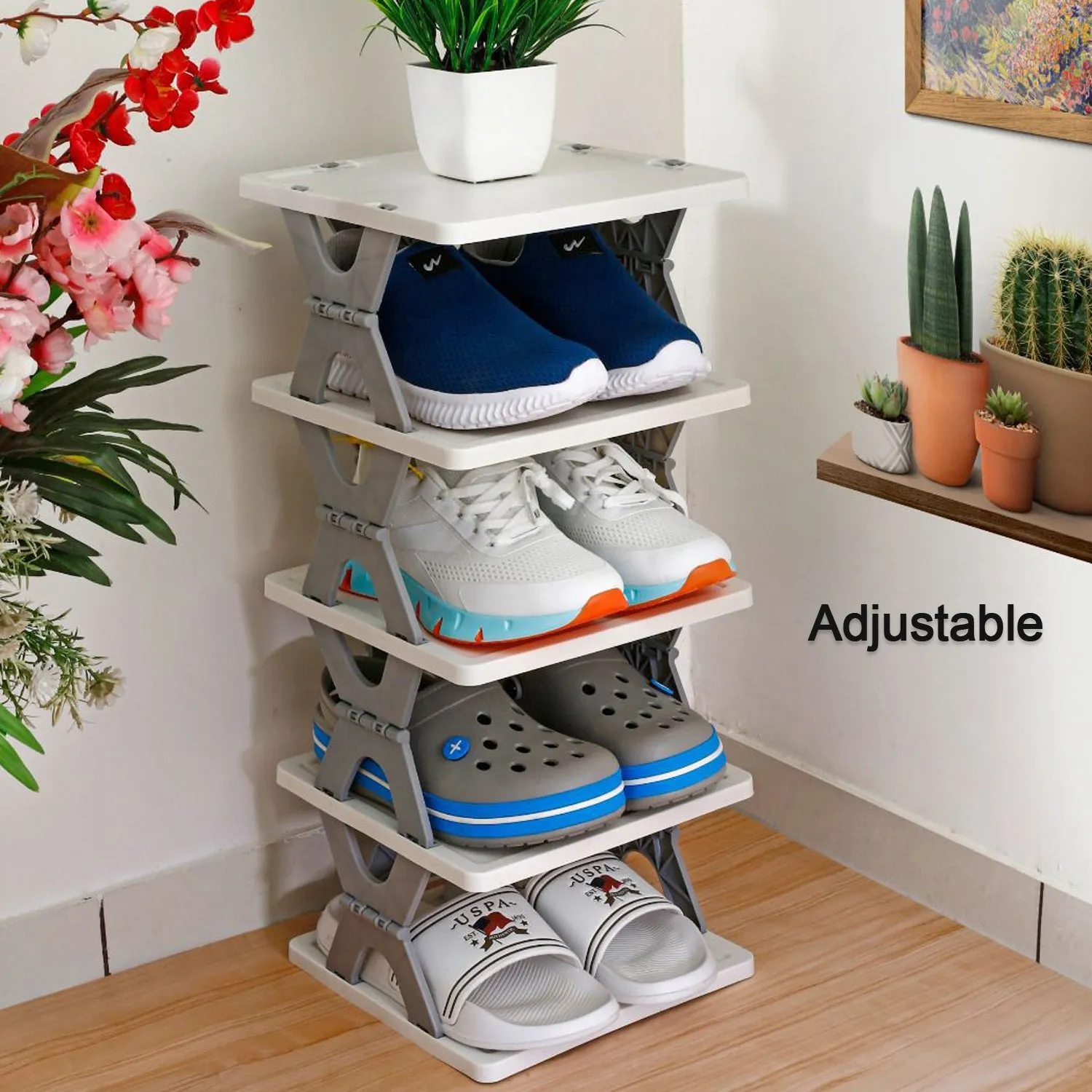 8-Layer Foldable Shoe Rack, Heavy Duty Storage Stand