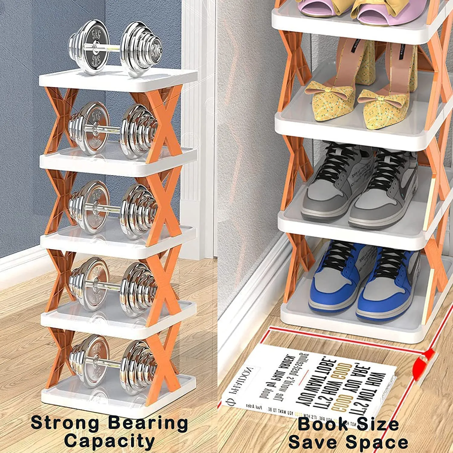 8-Layer Foldable Shoe Rack, Heavy Duty Storage Stand