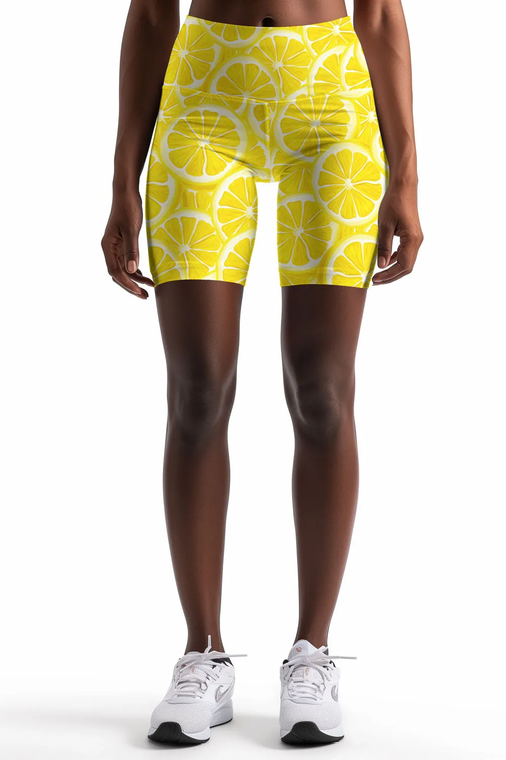 A Piece of Sun Karen Yellow Performance Yoga Biker Shorts - Women