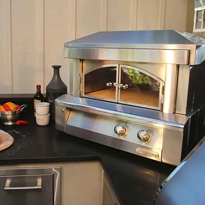 Alfresco 30-Inch Stainless Steel  Outdoor Pizza Oven for Countertop Mounting- Propane Gas