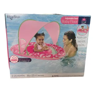 Aqua Adjustable Seat Baby Float with Canopy, Watermelons