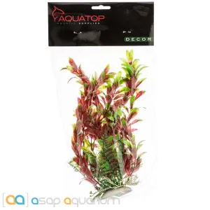 Aquatop Hygro Aquarium Plant Red & Green 6" High with Weighted Base