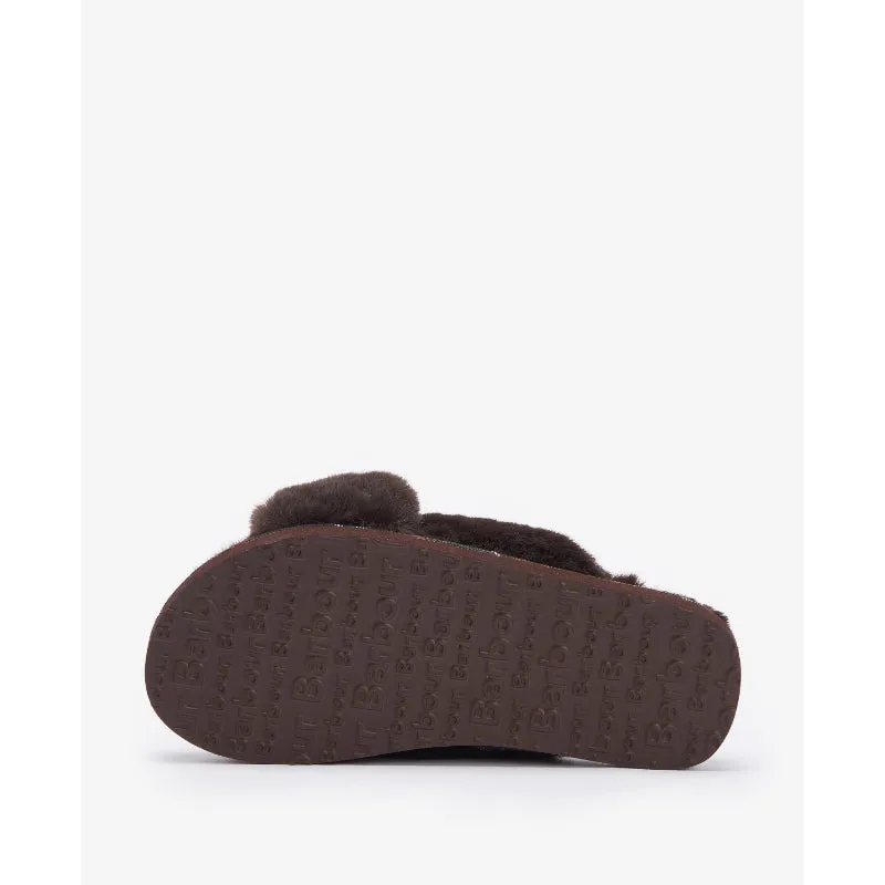 Barbour Eliza Cross-Over Ladies Slipper - Brown