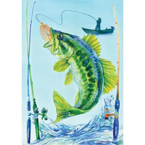 Bass Fishing Illuminated Garden Flag