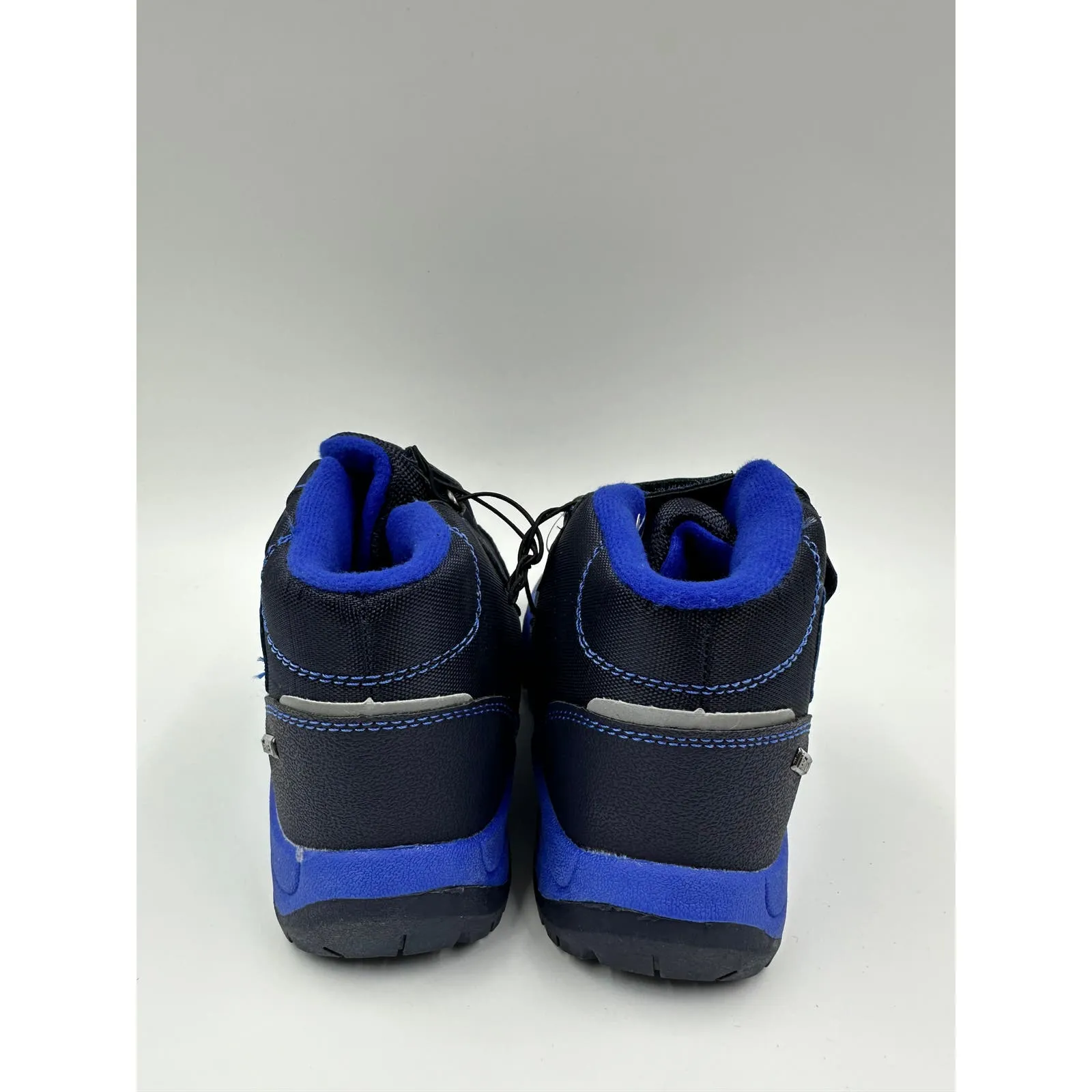 Big Kid Size 1, High Top Dark Blue Hikers w/ Hook and Loop Strap, Rubber Toe Cap