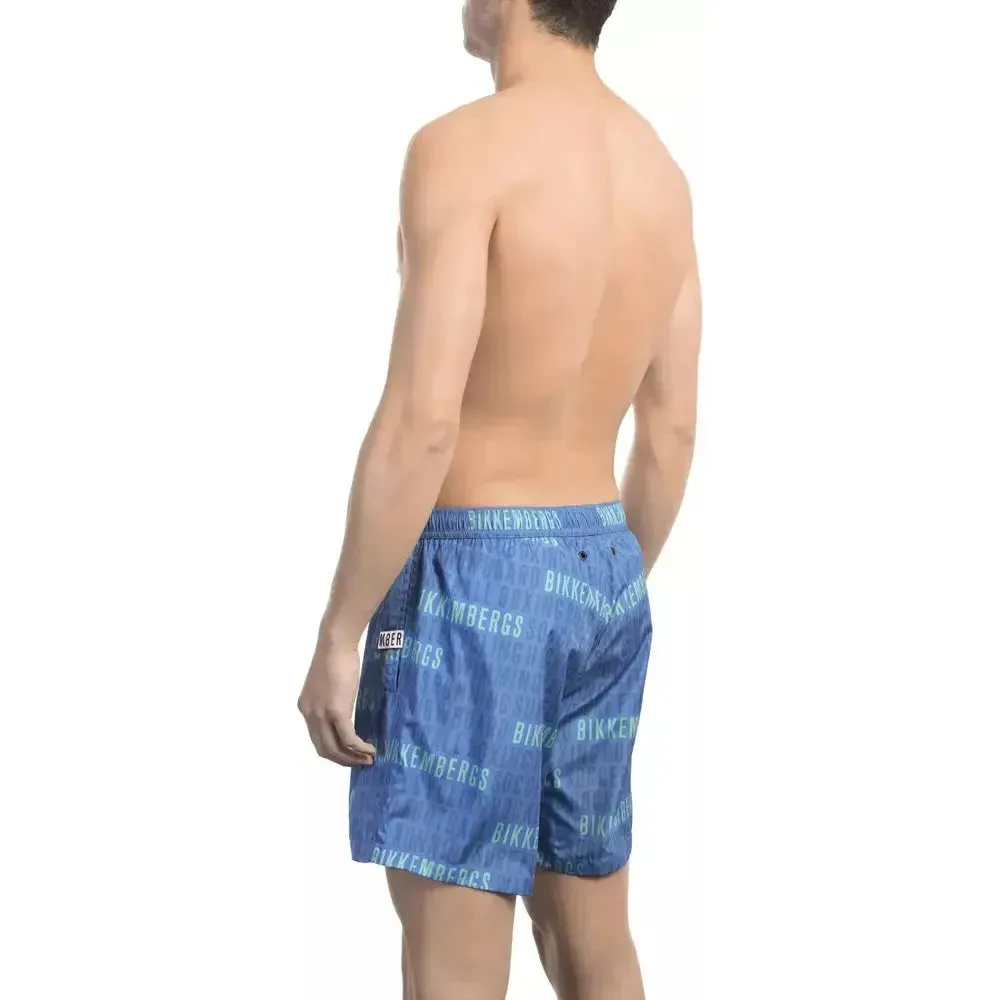 Bikkembergs Blue Polyester Men Swim Shorts