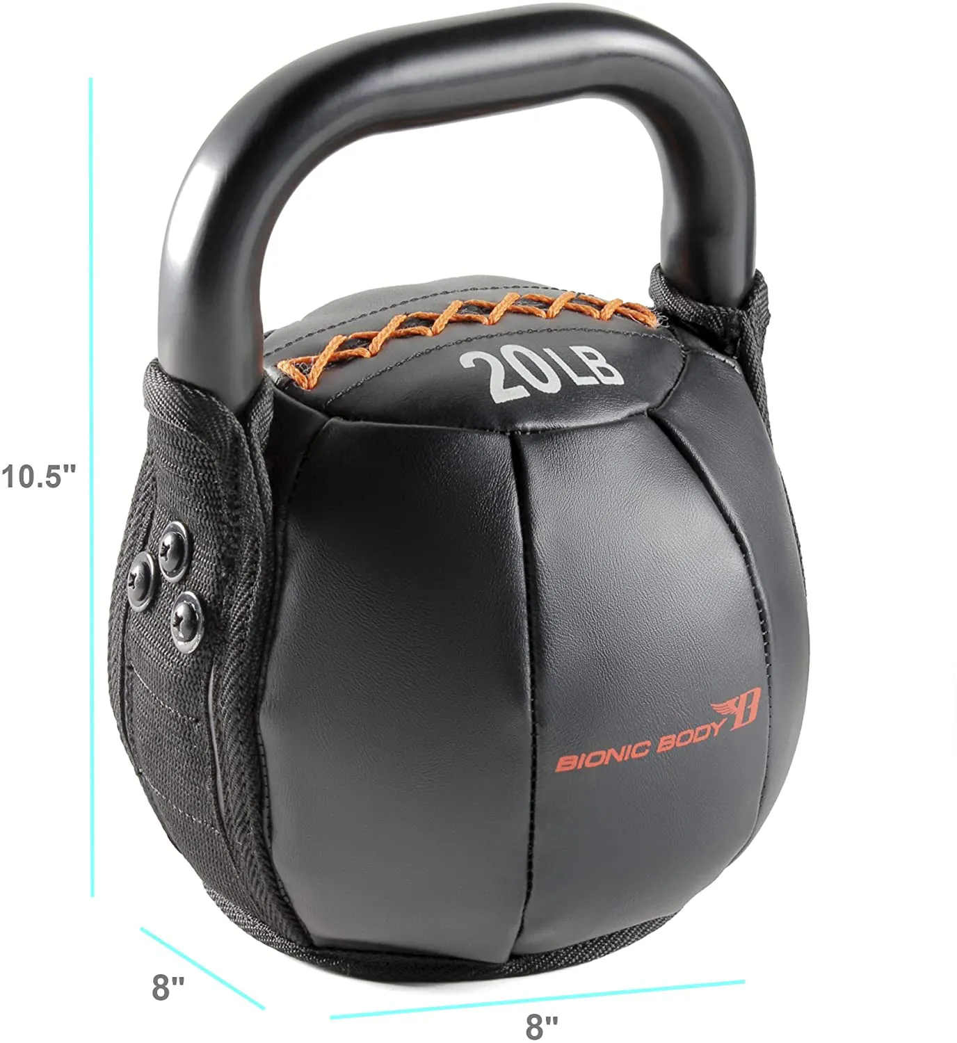 Bionic Body Soft Kettlebell with Handle - 10, 15, 20, 25, 30, 35, 40 lb. for Weightlifting, Conditioning, Strength and Core Training