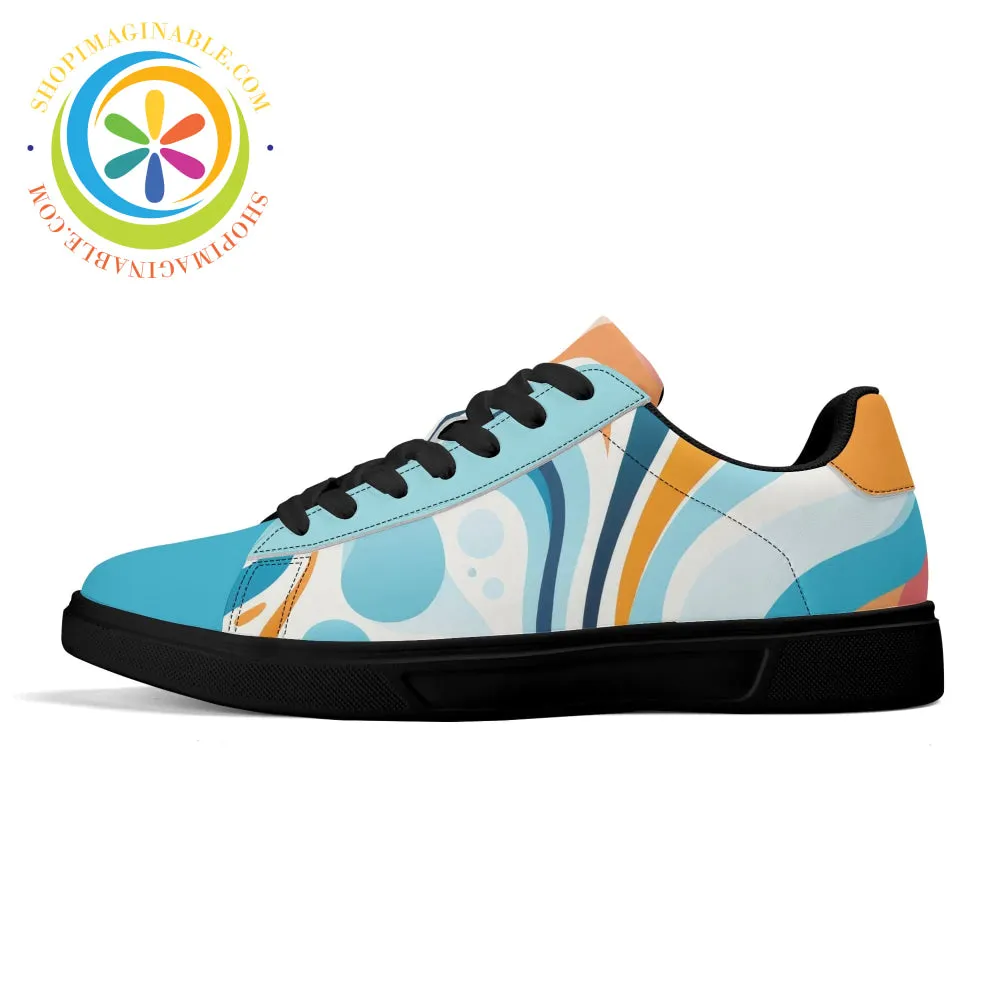 Blue Pop Abstract Skateboard Shoes