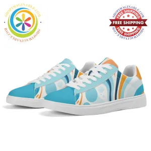 Blue Pop Abstract Skateboard Shoes