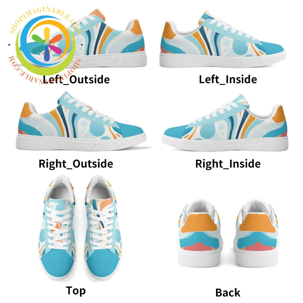 Blue Pop Abstract Skateboard Shoes