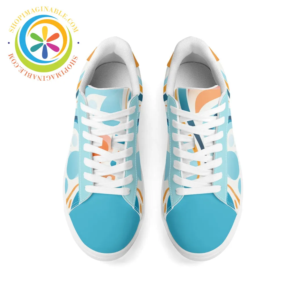 Blue Pop Abstract Skateboard Shoes