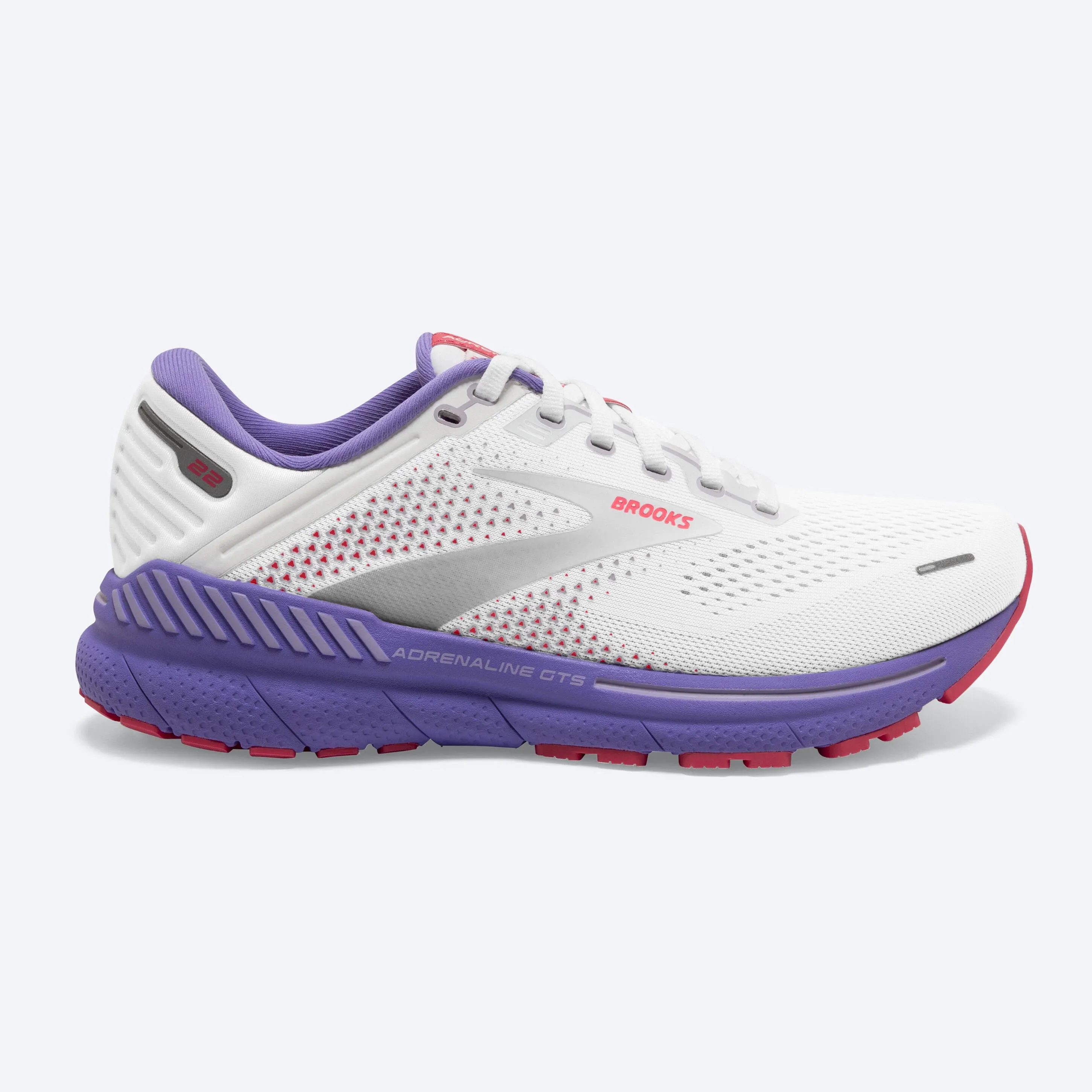 Brooks | Adrenaline GTS 22 | Women's | White/Coral/Purple