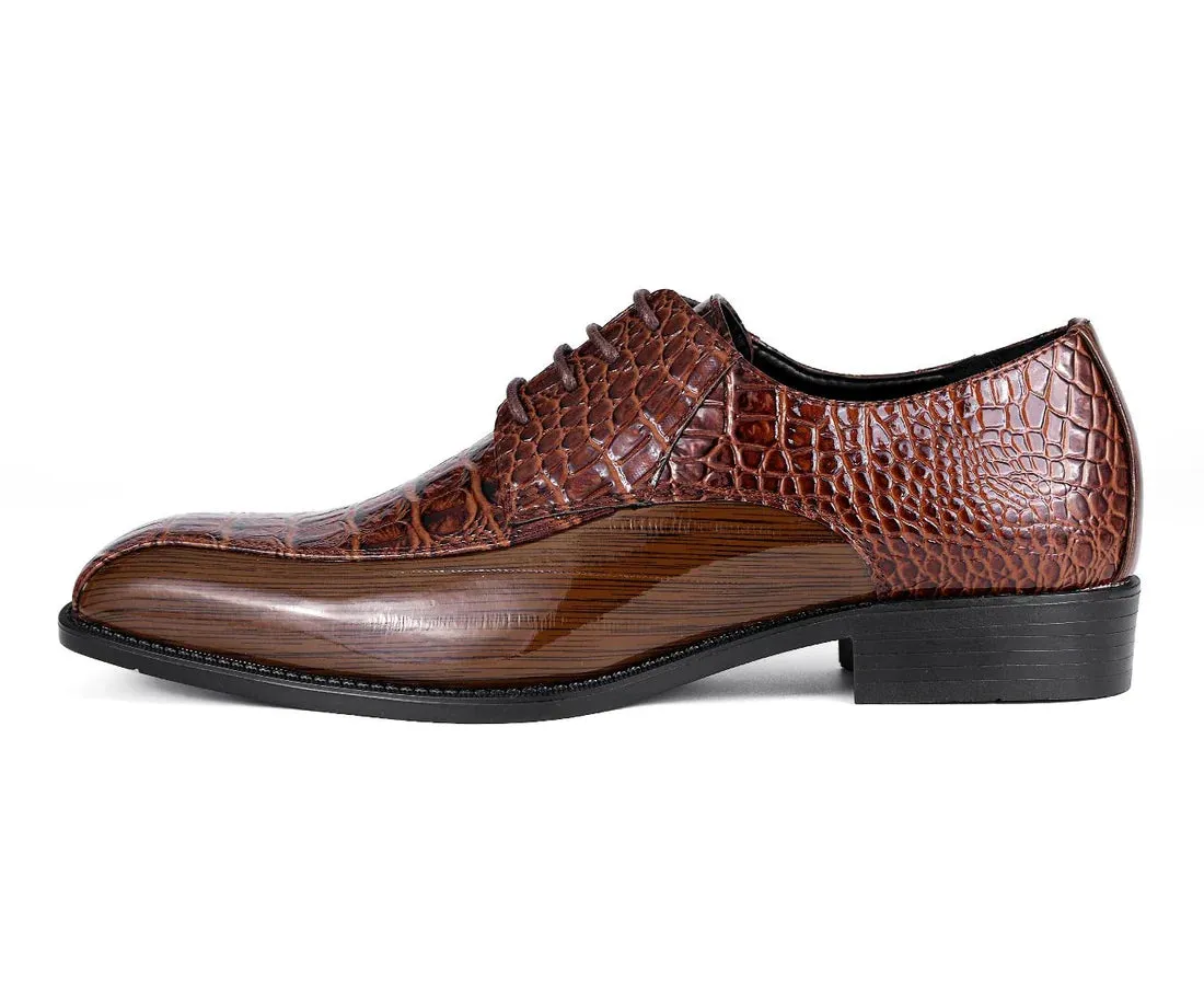 Brown Men's Harvey Lace Up Dress Shoes Two Tone Fashion Design