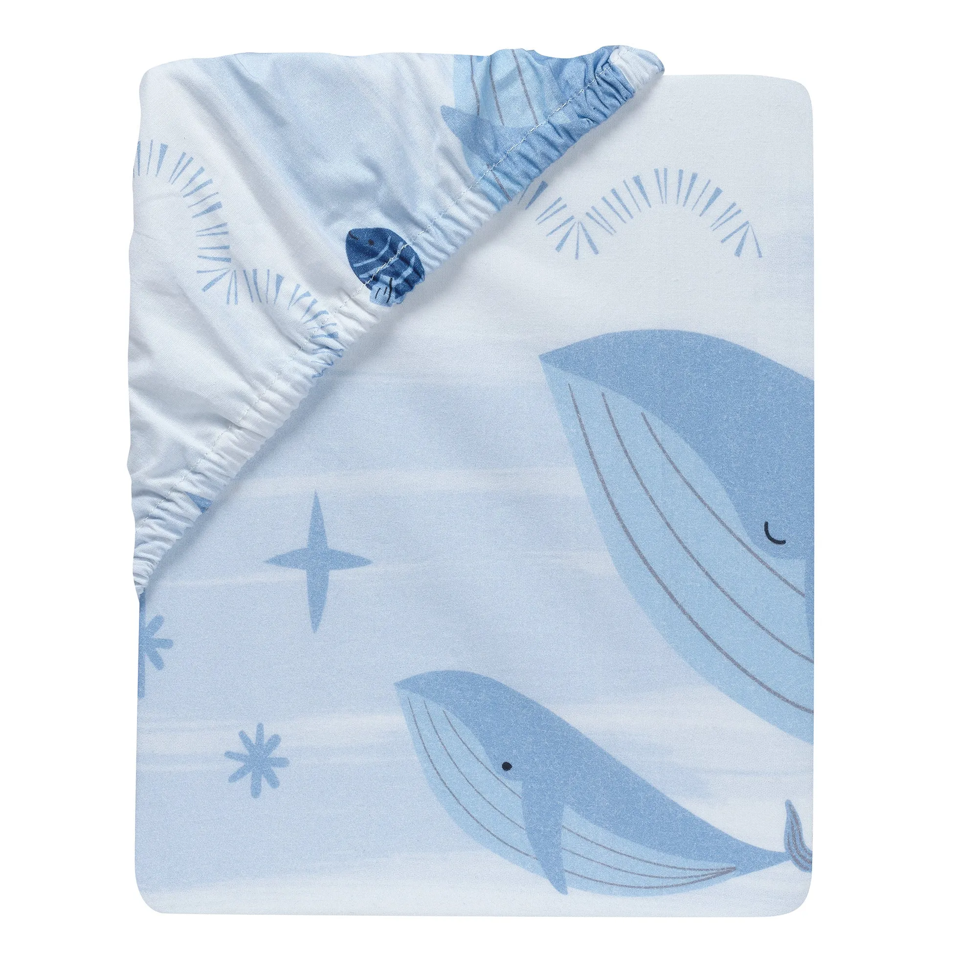 Bubbles & Squirt Cotton Fitted Crib Sheet