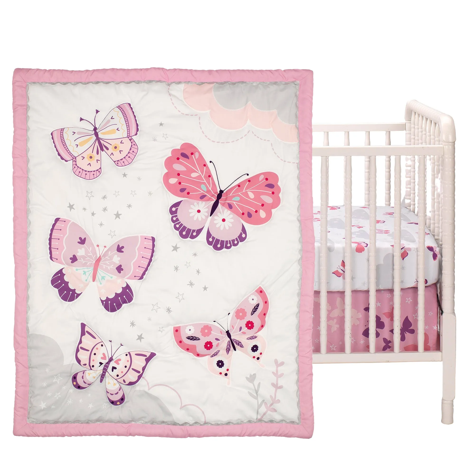 Butterfly Kisses 3-Piece Crib Bedding Set