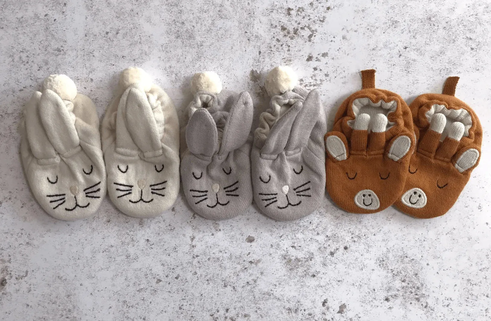 Cat Booties | Grey Cotton | Kids | by Sophie Home