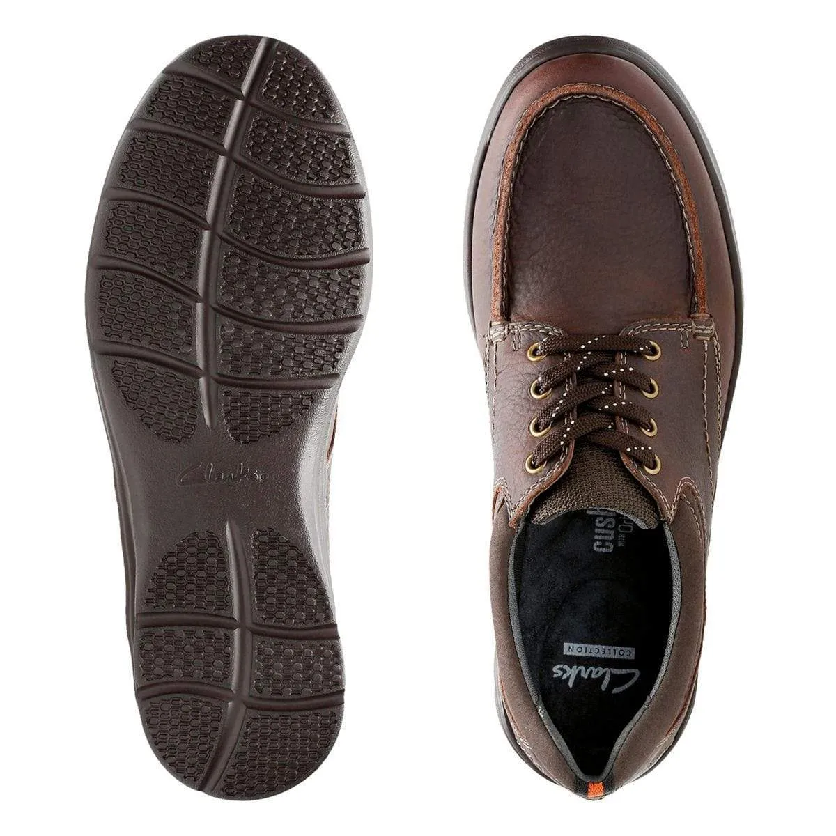 Clarks Men's Cotrell Edge Lace Up Shoes- Brown Oily