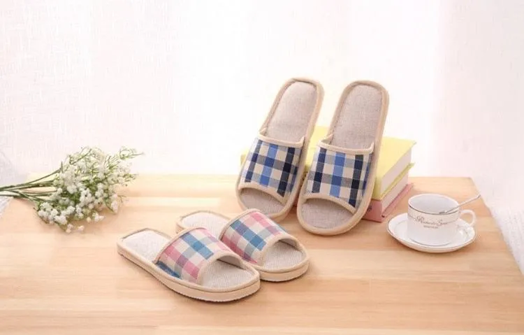 Comfortable Flat Shoes Linen Slippers