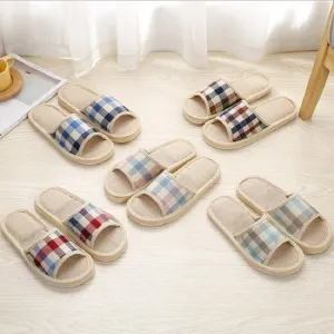 Comfortable Flat Shoes Linen Slippers