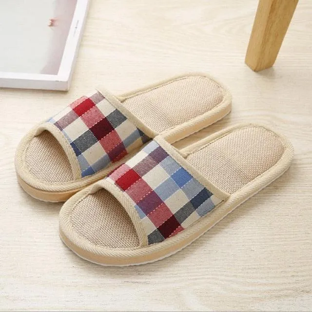 Comfortable Flat Shoes Linen Slippers