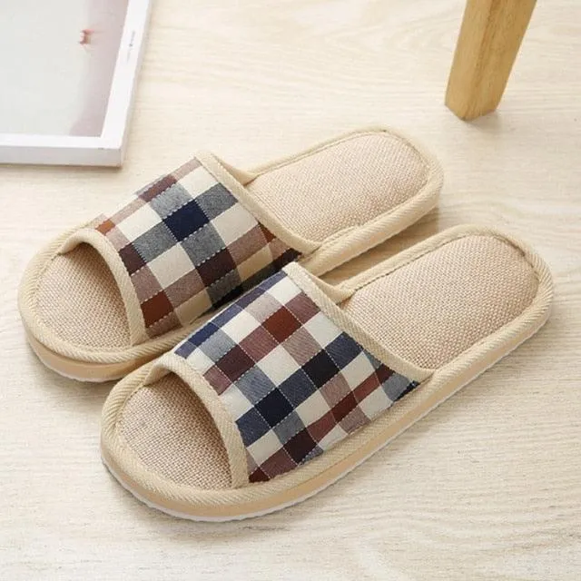 Comfortable Flat Shoes Linen Slippers