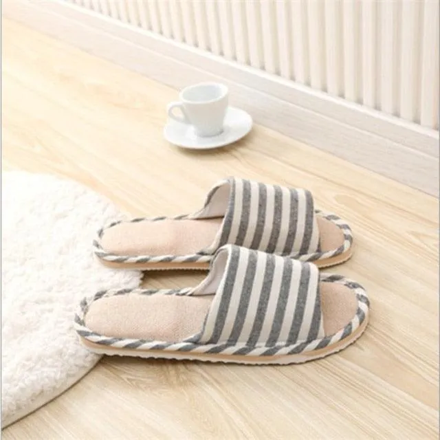 Comfortable Flat Shoes Linen Slippers