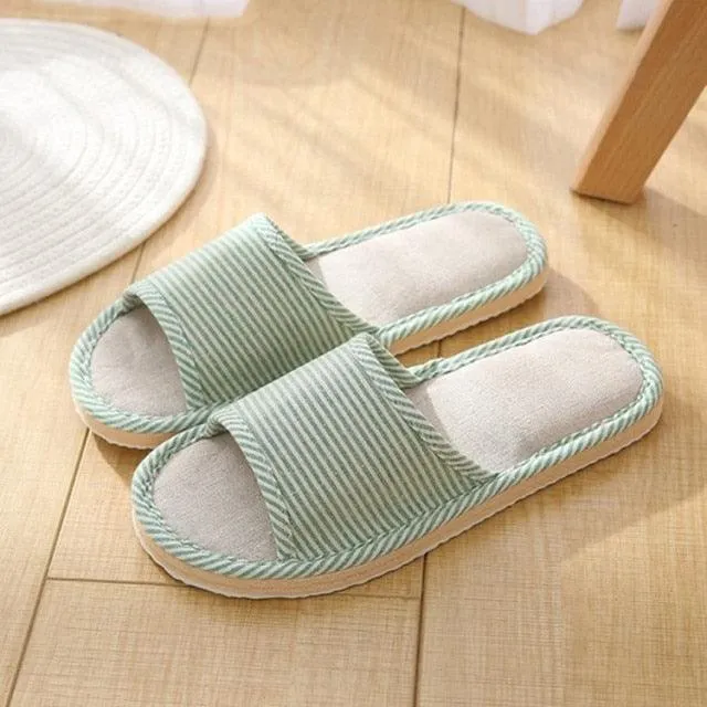 Comfortable Flat Shoes Linen Slippers