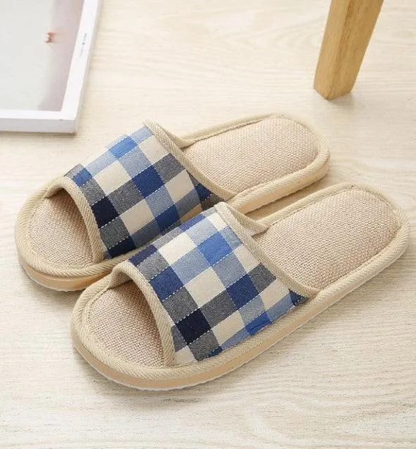 Comfortable Flat Shoes Linen Slippers