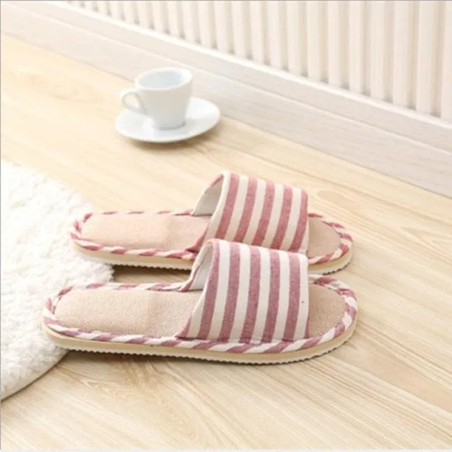 Comfortable Flat Shoes Linen Slippers