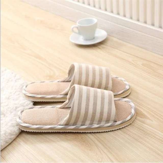 Comfortable Flat Shoes Linen Slippers