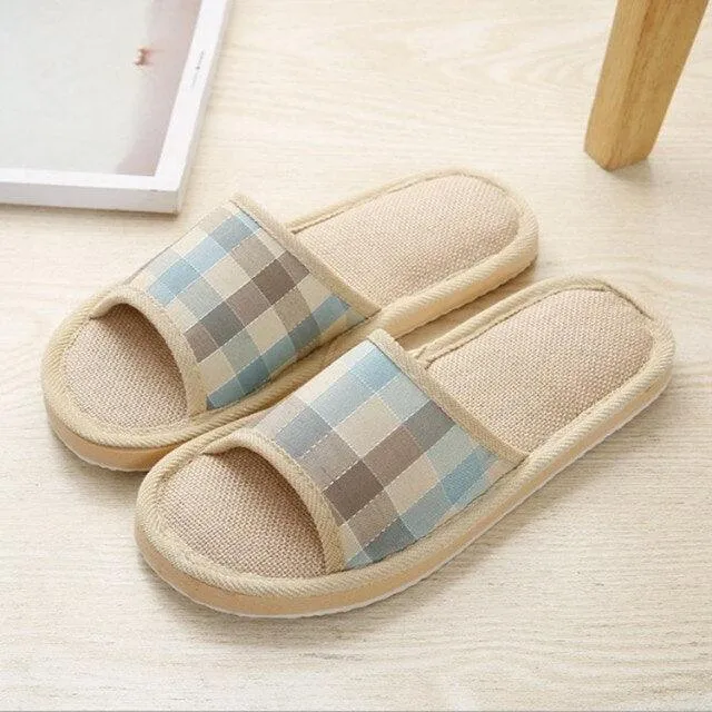 Comfortable Flat Shoes Linen Slippers