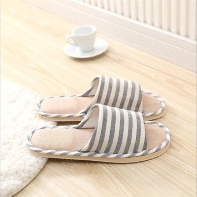 Comfortable Flat Shoes Linen Slippers