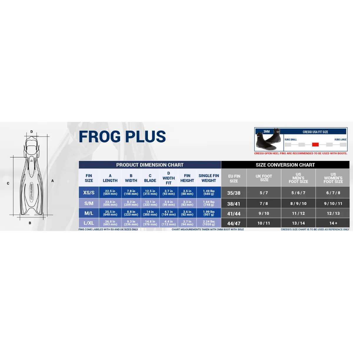 Cressi Frog Plus Open Heel Fins