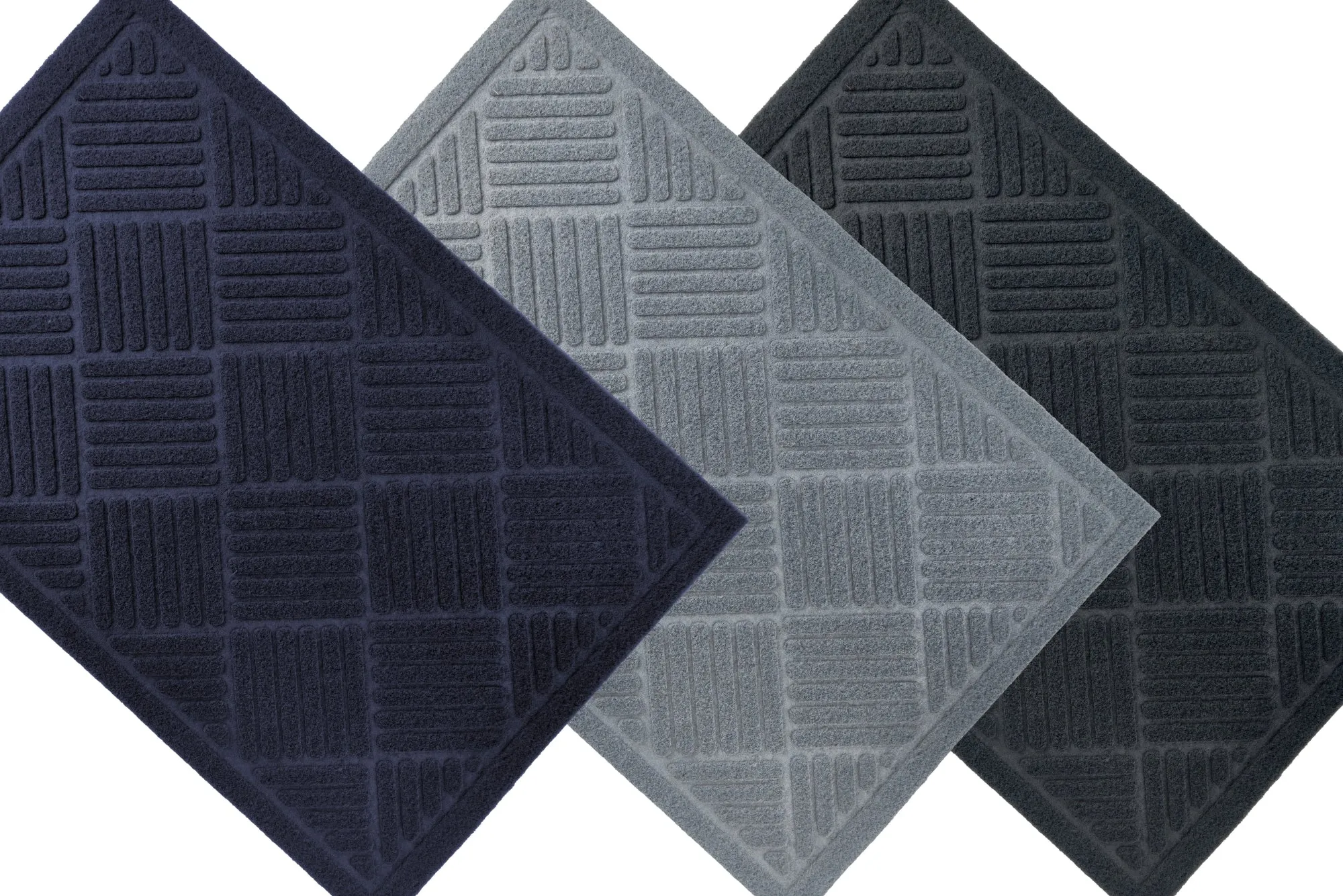 Cross Hatch Easy Care Absorbent Door Mat in Navy