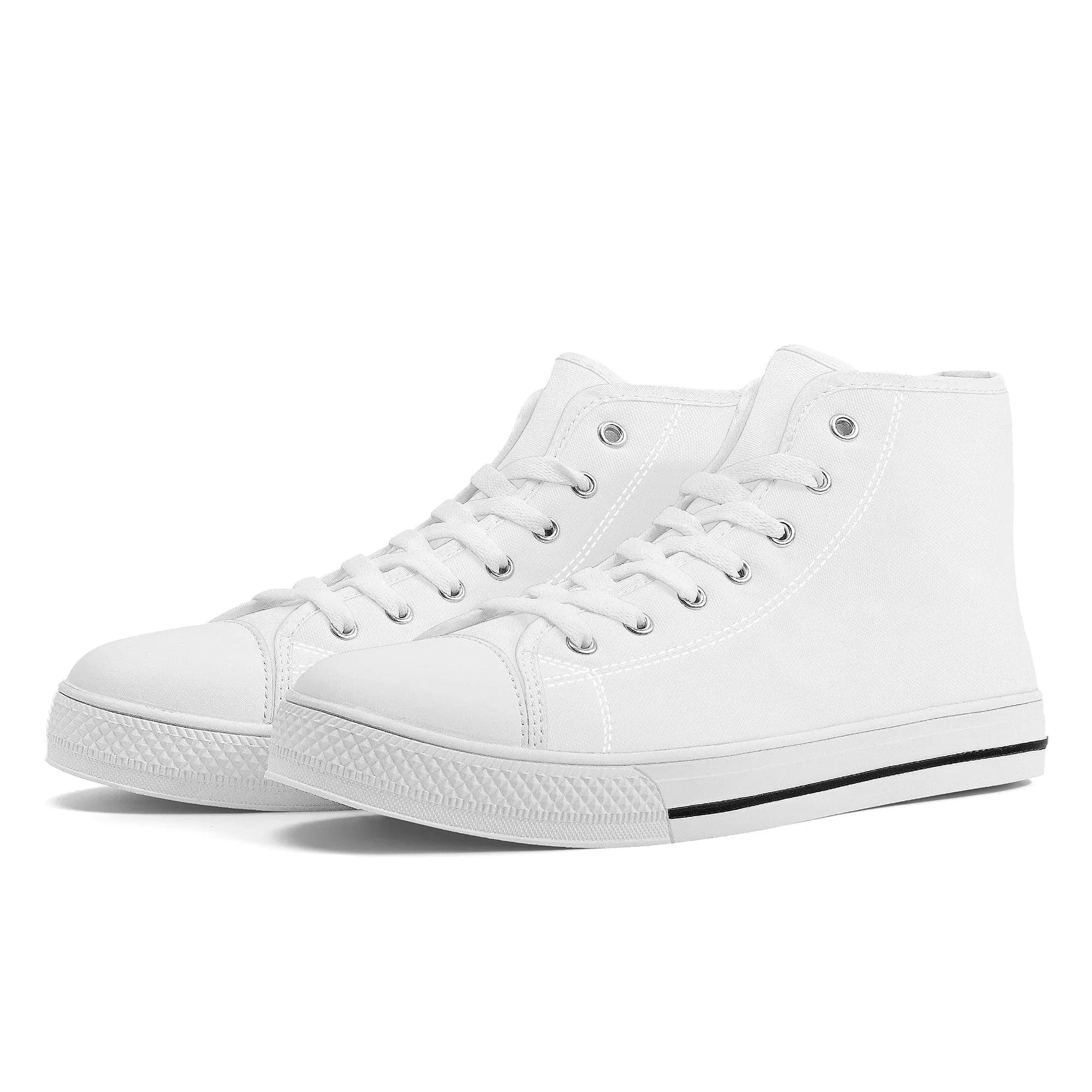 Custom High Top Canvas Shoes- White FWS