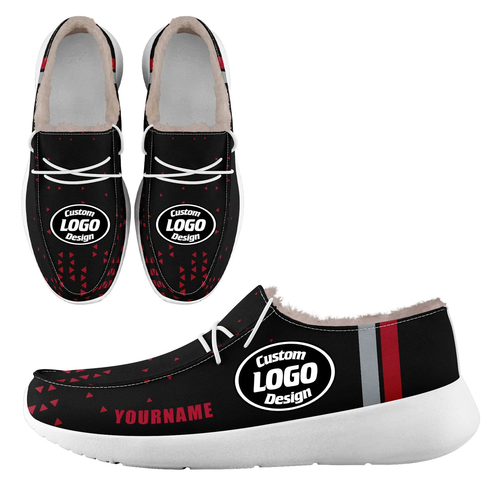 Custom Red Black Atlanta Sneaker Shoes Combo Offer Personalized Combo ZH-D020289-3