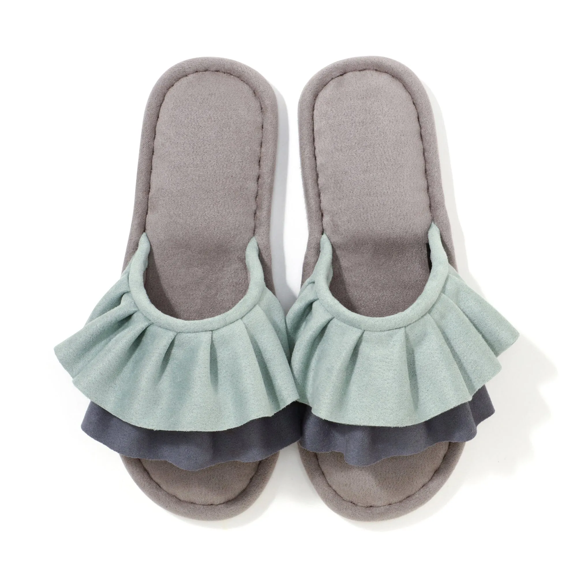 Double Frills Room shoes  Blue