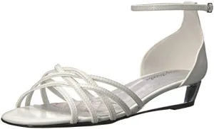 Easy Street Womens Sandal White White Patent Piping 8.5 Wide US Pair of Shoes