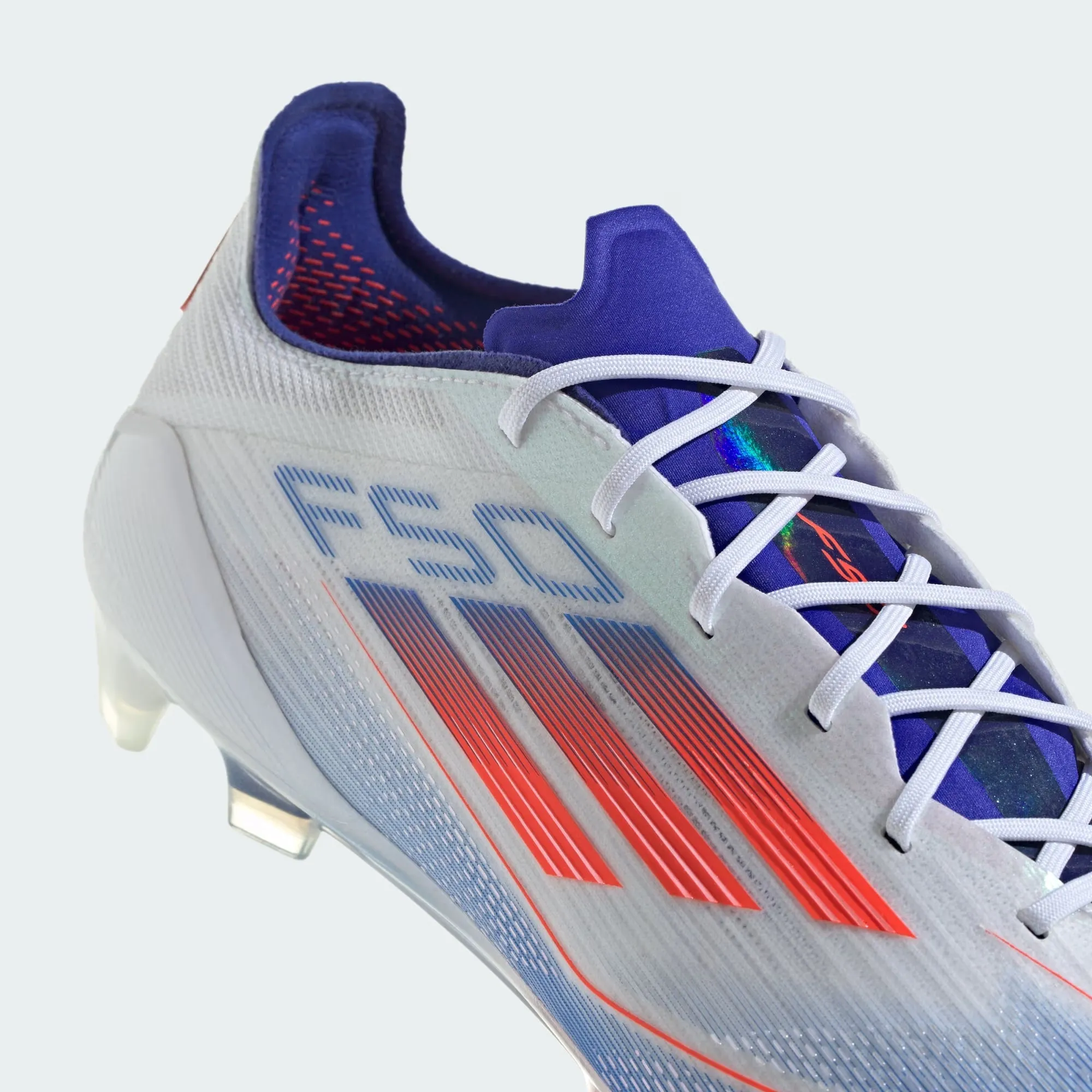 F50 ELITE FG CLEATS [Cloud White / Solar Red / Lucid Blue]