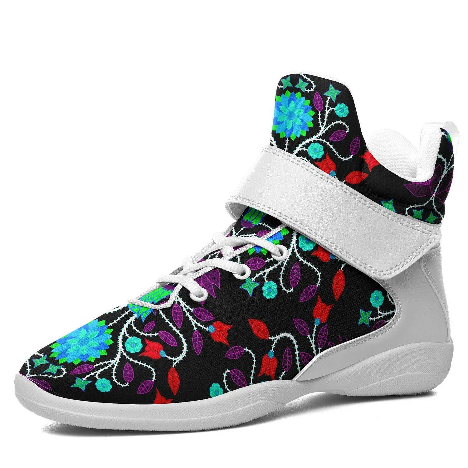 Floral Beadwork Four Clans Winter Ipottaa Basketball / Sport High Top Shoes - White Sole