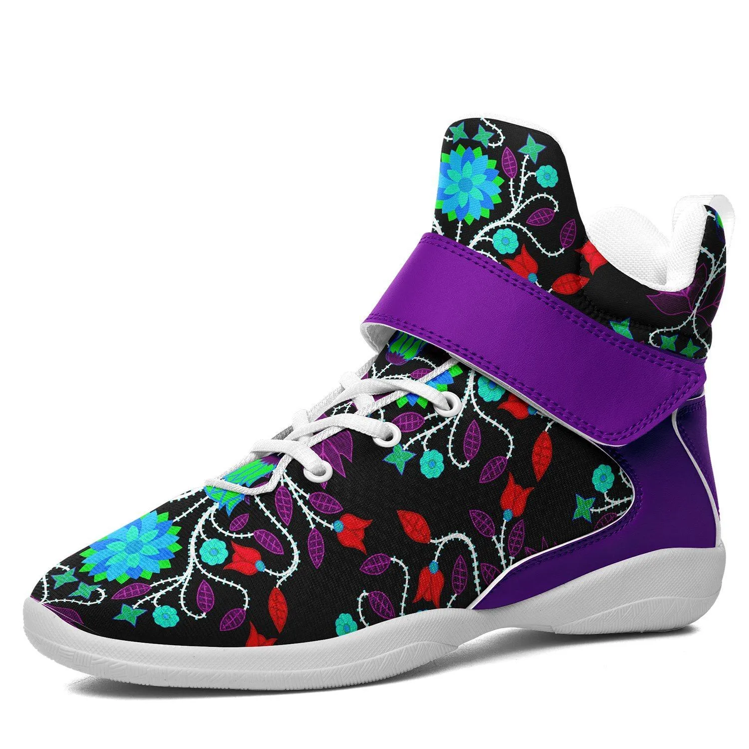 Floral Beadwork Four Clans Winter Ipottaa Basketball / Sport High Top Shoes - White Sole