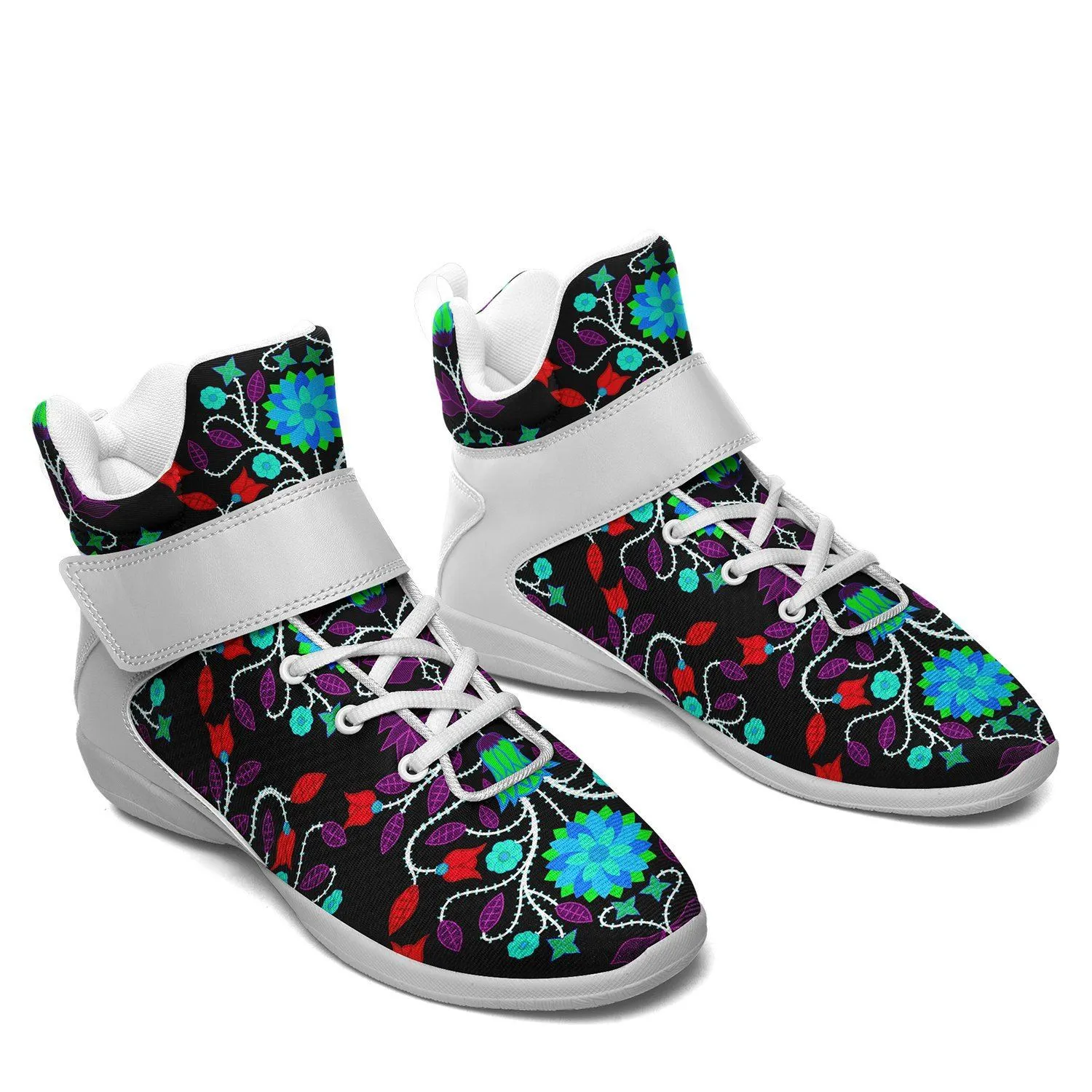 Floral Beadwork Four Clans Winter Ipottaa Basketball / Sport High Top Shoes - White Sole