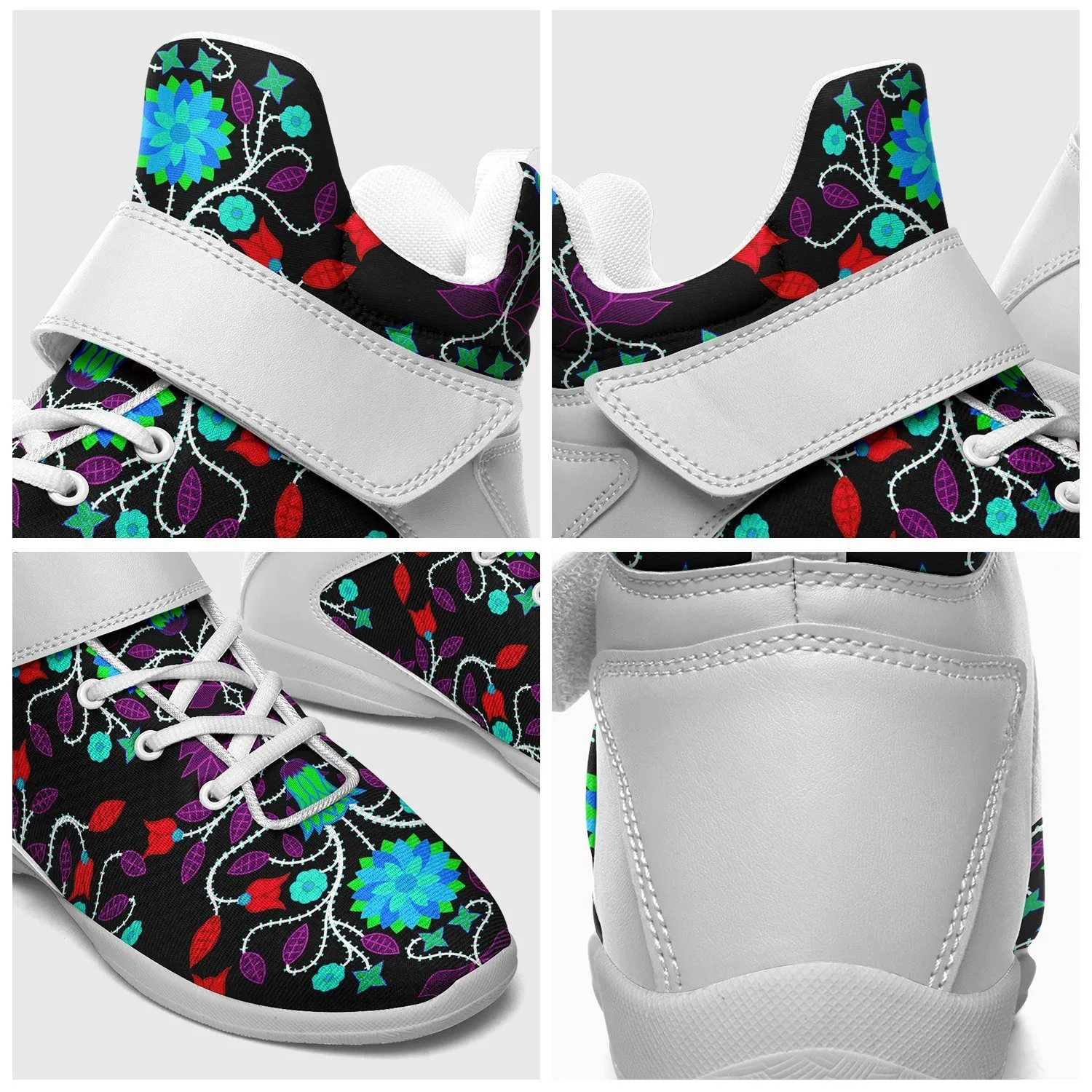 Floral Beadwork Four Clans Winter Ipottaa Basketball / Sport High Top Shoes - White Sole