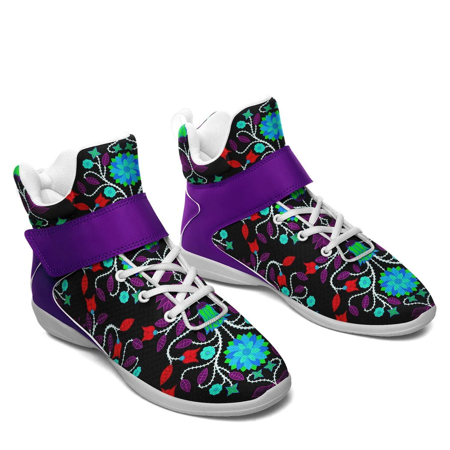 Floral Beadwork Four Clans Winter Ipottaa Basketball / Sport High Top Shoes - White Sole