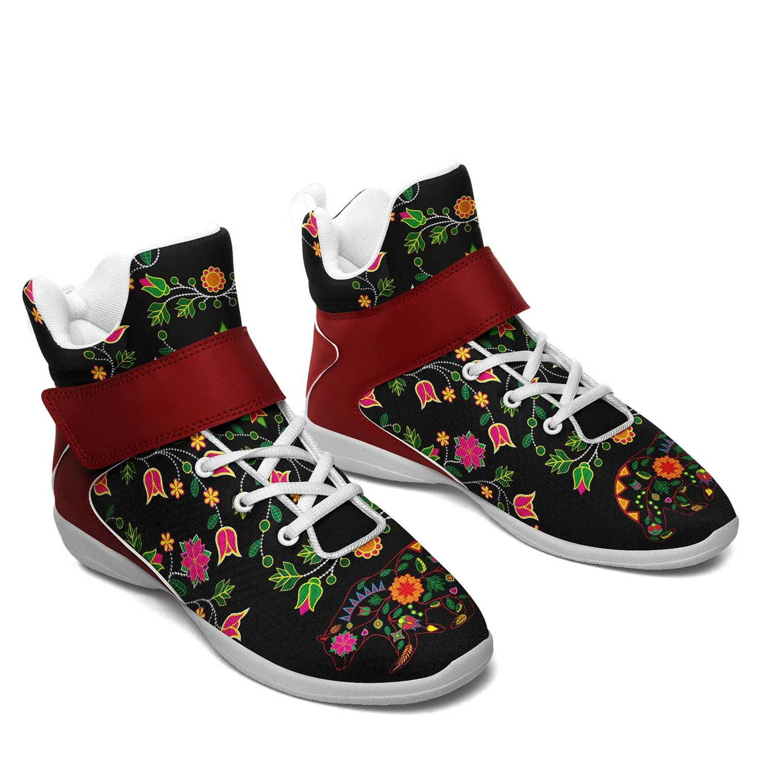 Floral Bear Kid's Ipottaa Basketball / Sport High Top Shoes