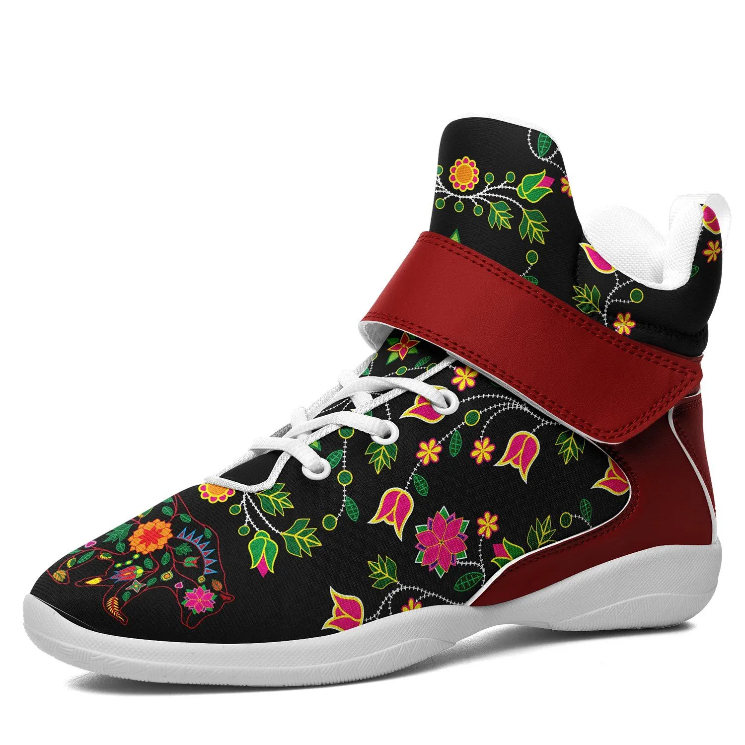 Floral Bear Kid's Ipottaa Basketball / Sport High Top Shoes