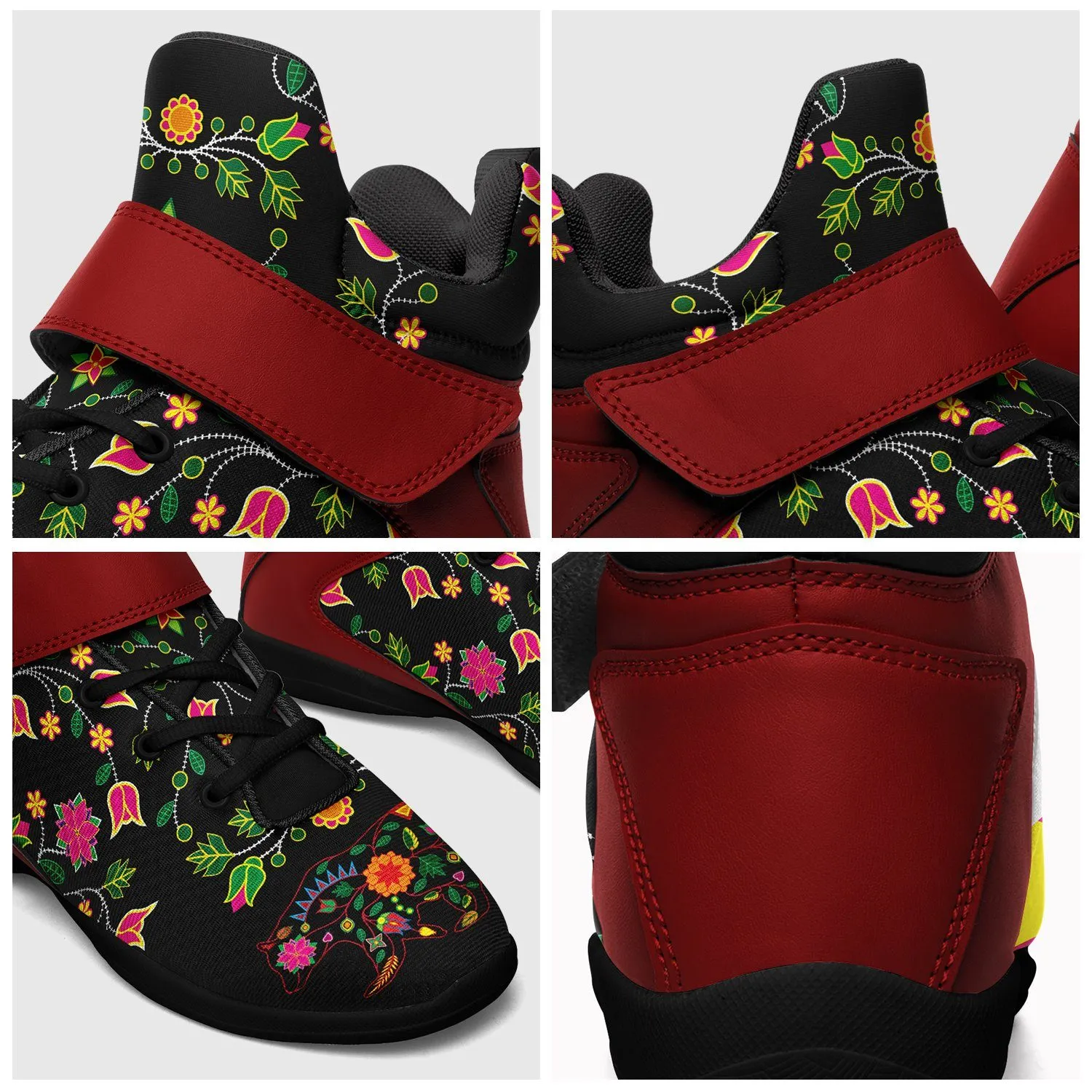 Floral Bear Kid's Ipottaa Basketball / Sport High Top Shoes