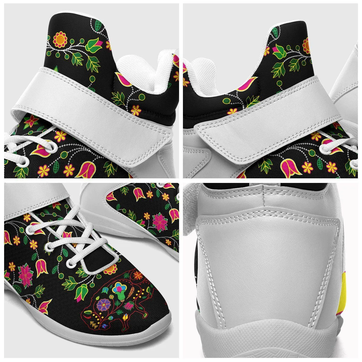 Floral Buffalo Ipottaa Basketball / Sport High Top Shoes - White Sole